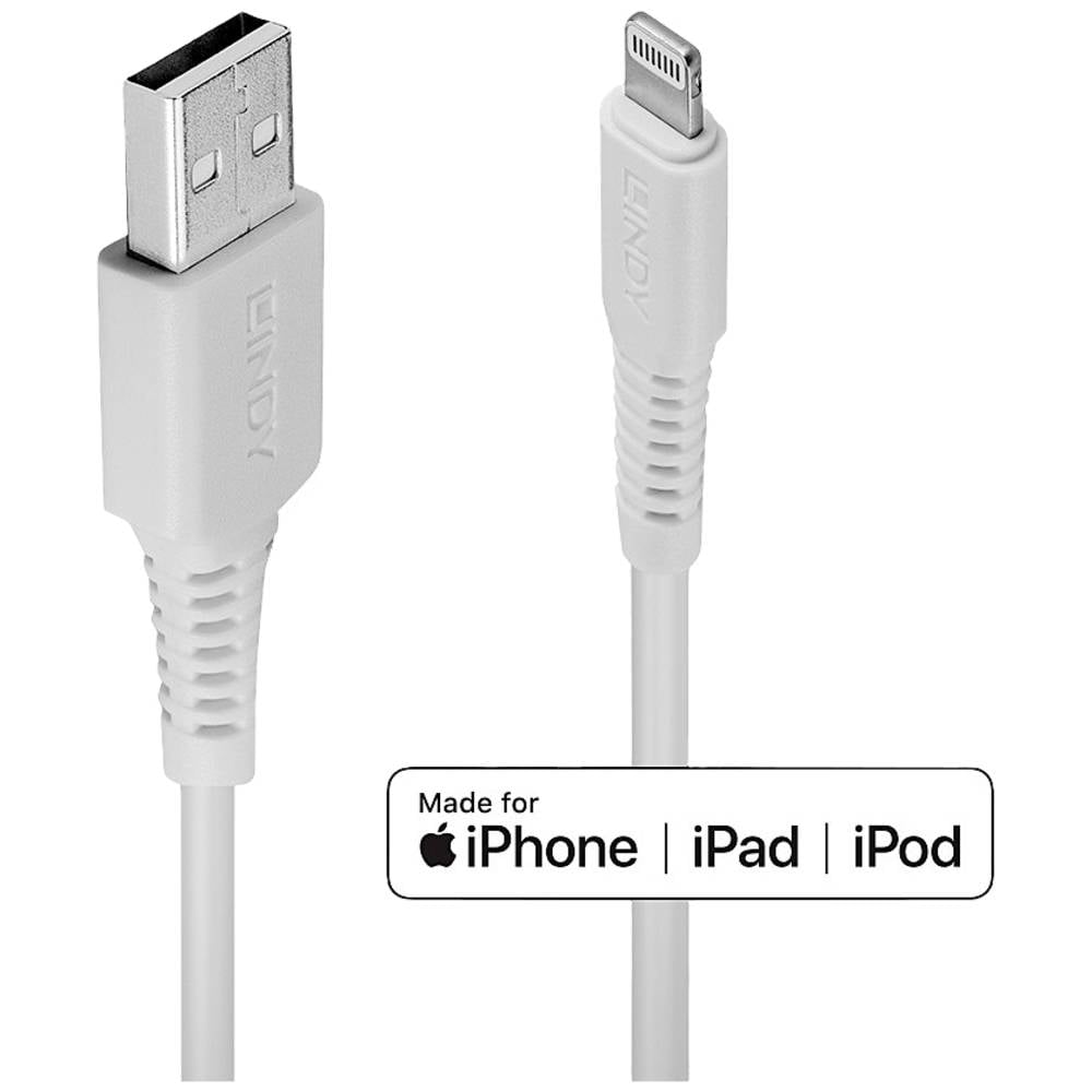 LINDY USB kabel USB 2.0 USB-A zástrčka, Apple Lightning konektor 3.00 m bílá 31328