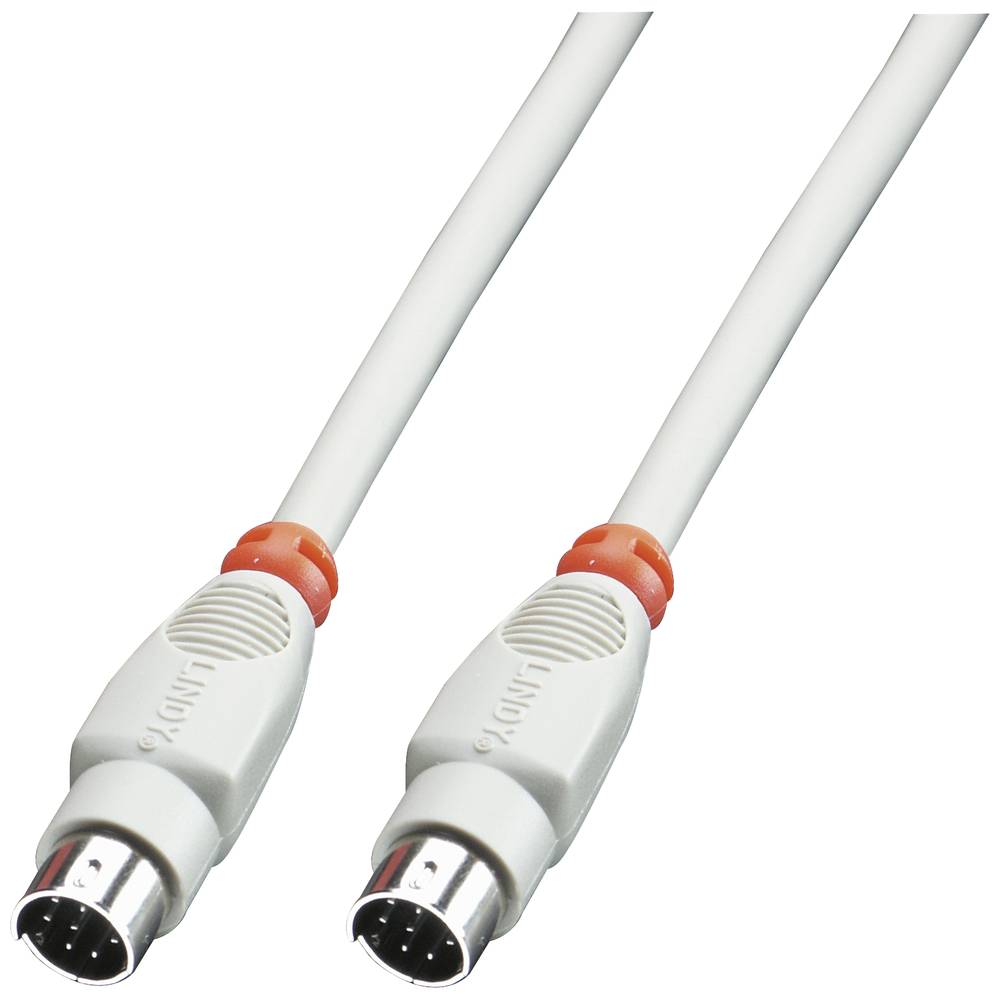 LINDY sériový kabel [1x mini DIN zástrčka - 1x mini DIN zástrčka], 5.00 m, šedá