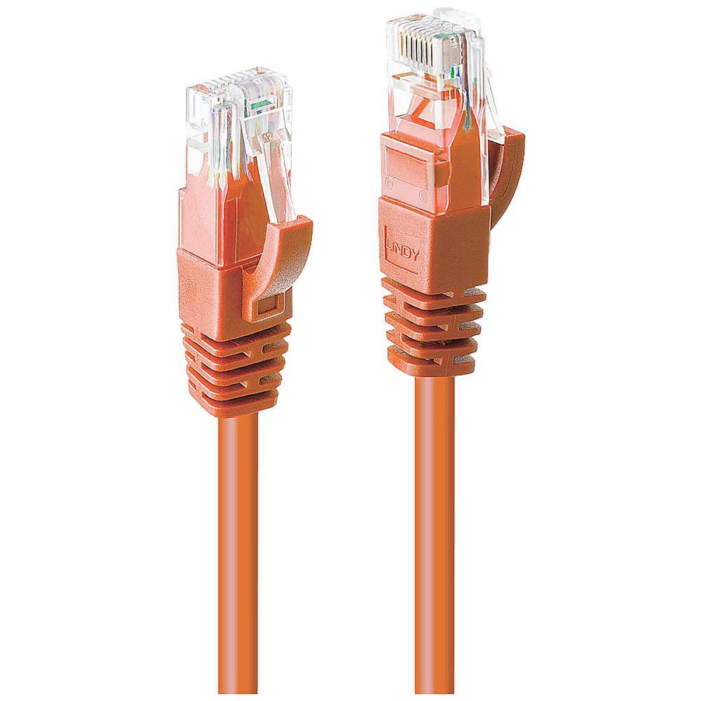 LINDY 48115 RJ45 síťové kabely, propojovací kabely CAT 6 U/UTP 30.00 m oranžová 1 ks