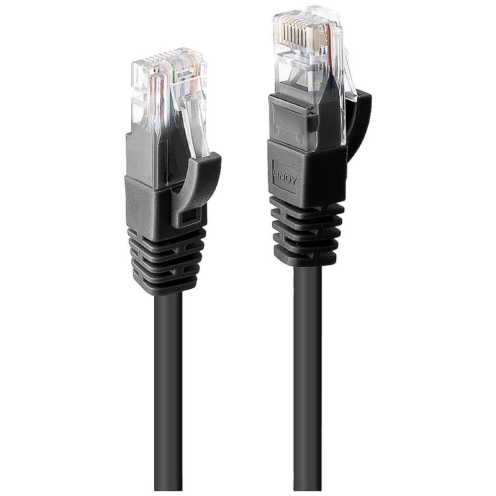 LINDY 48080 RJ45 síťové kabely, propojovací kabely CAT 6 U/UTP 5.00 m černá 1 ks