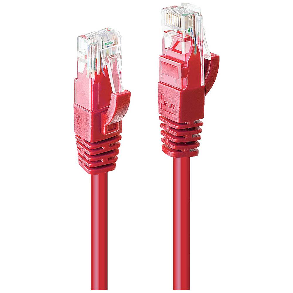 LINDY 48037 RJ45 síťové kabely, propojovací kabely CAT 6 U/UTP 10.00 m červená 1 ks