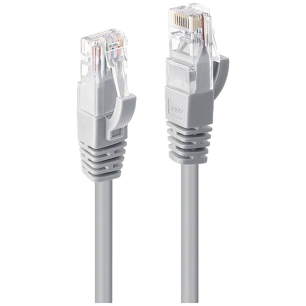 LINDY 48010 RJ45 síťové kabely, propojovací kabely CAT 6 U/UTP 30.00 m šedá 1 ks