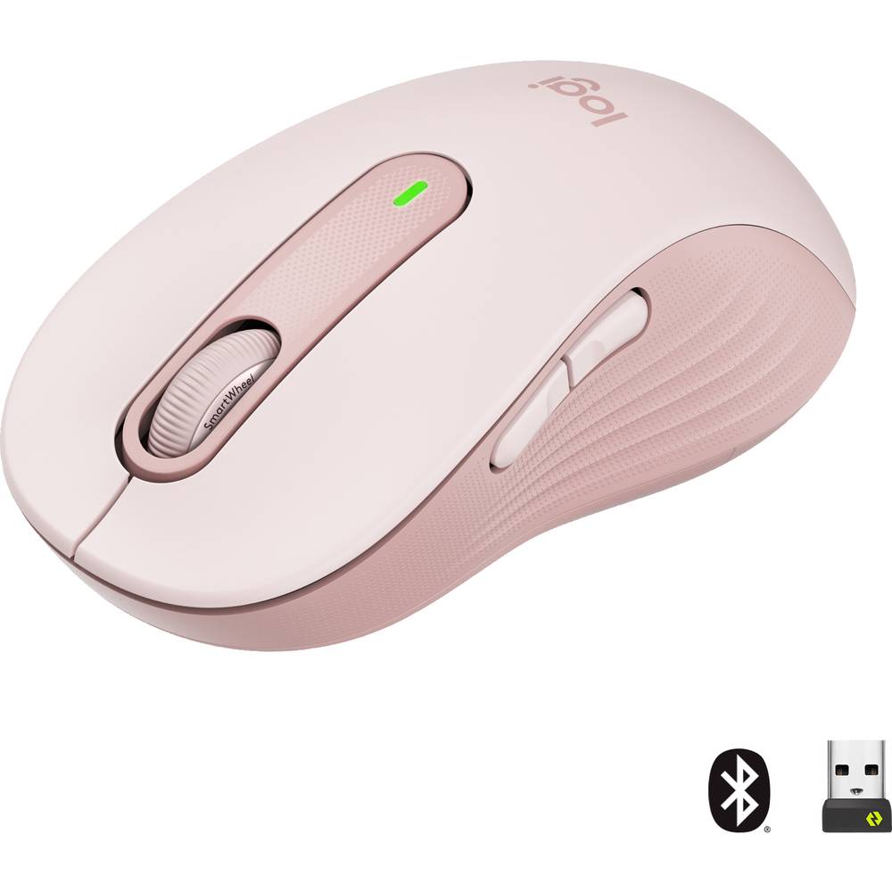 Logitech Signature M650 L drátová myš bezdrátový, Bluetooth® Velikost XS-XXL: L optická růžová 5 tlačítko 4000 dpi