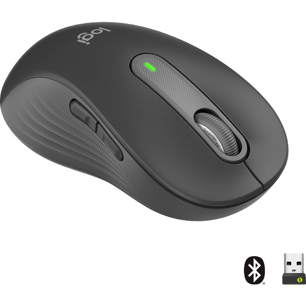 Logitech Signature M650 L left drátová myš bezdrátový, Bluetooth® Velikost XS-XXL: L optická grafitová 5 tlačítko 4000 d