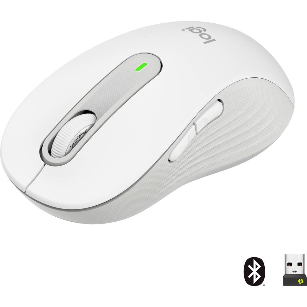 Logitech Signature M650 L drátová myš bezdrátový, Bluetooth® Velikost XS-XXL: L optická bílá 5 tlačítko 4000 dpi