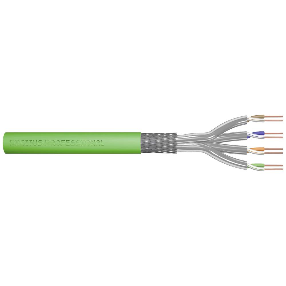 Digitus DK-1843-VH-1 ethernetový síťový kabel CAT 8.1 S/FTP 4 x 2 x 0.32 mm² zelená 100 m