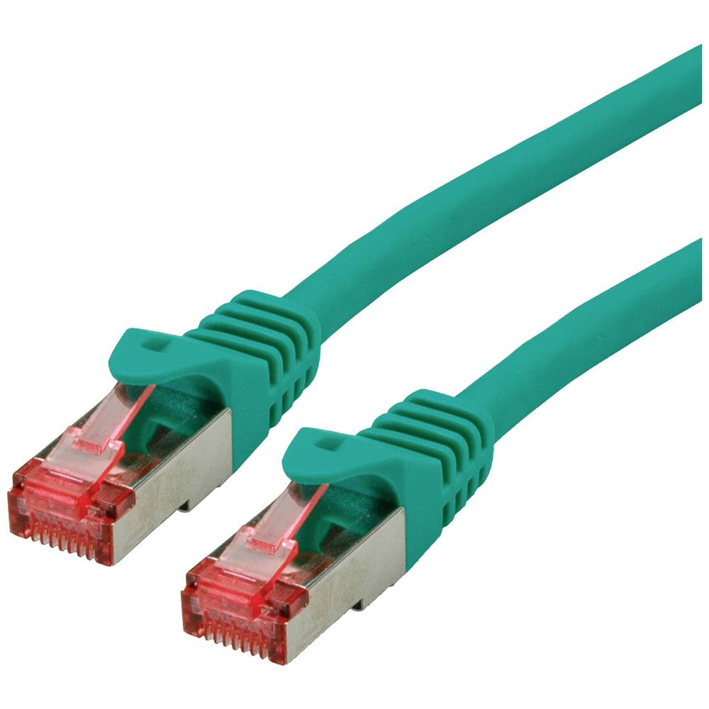 Roline 21.15.2635 RJ45 síťové kabely, propojovací kabely CAT 6 S/FTP 5.00 m zelená dvoužilový stíněný, bez halogenů, sam