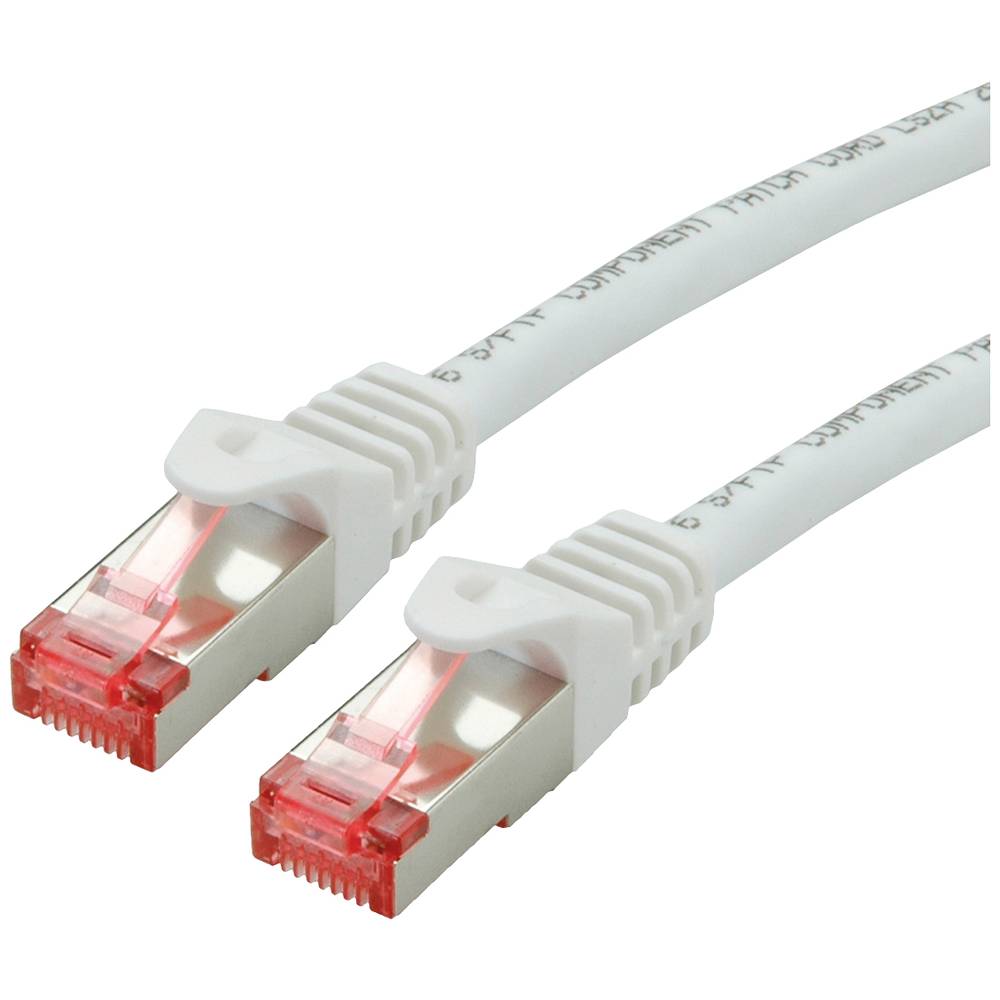 Roline 21.15.2660 RJ45 síťové kabely, propojovací kabely CAT 6 S/FTP 0.50 m bílá dvoužilový stíněný, bez halogenů, samoz