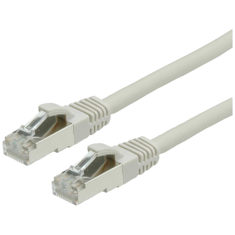 Value 21.99.0705 RJ45 síťové kabely, propojovací kabely CAT 6 S/FTP 5.00 m šedá dvoužilový stíněný, bez halogenů, samozh