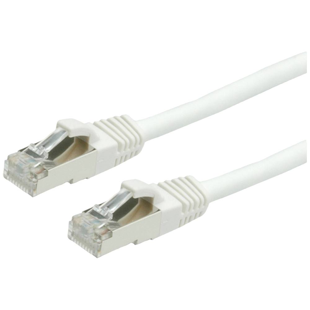 Value 21.99.1266 RJ45 síťové kabely, propojovací kabely CAT 6 S/FTP 5.00 m bílá dvoužilový stíněný, bez halogenů, samozh