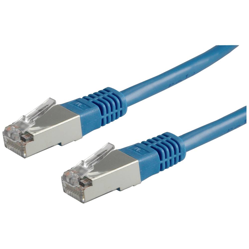 Value 21.99.1374 RJ45 síťové kabely, propojovací kabely CAT 6 S/FTP 7.00 m modrá dvoužilový stíněný 1 ks