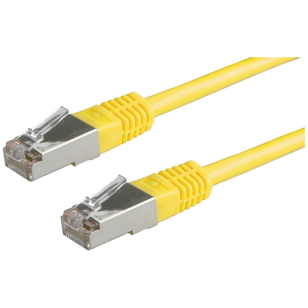 Value 21.99.1382 RJ45 síťové kabely, propojovací kabely CAT 6 S/FTP 10.00 m žlutá dvoužilový stíněný 1 ks