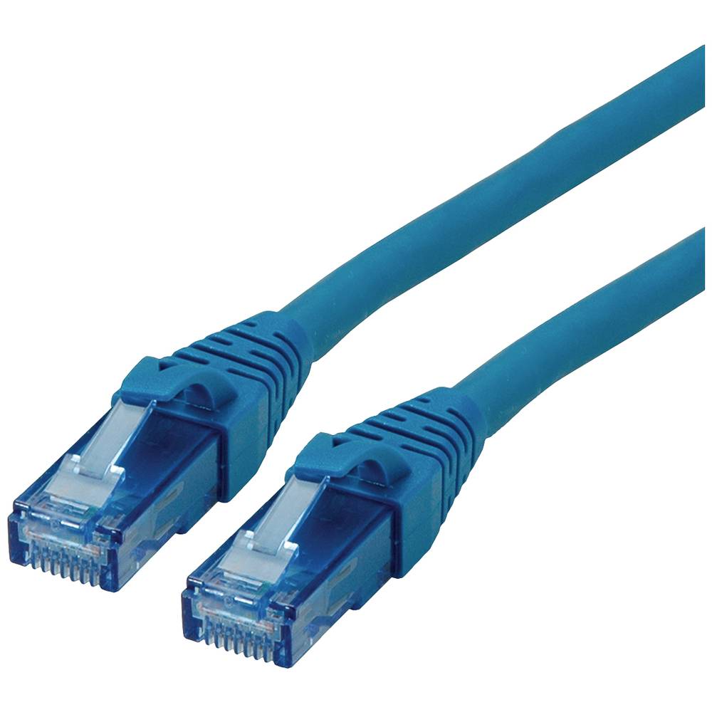 Roline 21.15.2741 RJ45 síťové kabely, propojovací kabely CAT 6A U/UTP 1.00 m modrá nestíněný, bez halogenů, samozhášecí