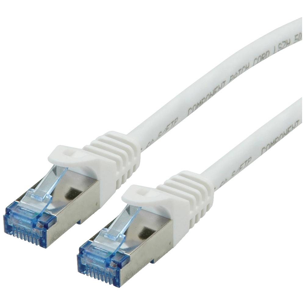 Roline 21.15.2863 RJ45 síťové kabely, propojovací kabely CAT 6A S/FTP 3.00 m bílá dvoužilový stíněný, bez halogenů, samo