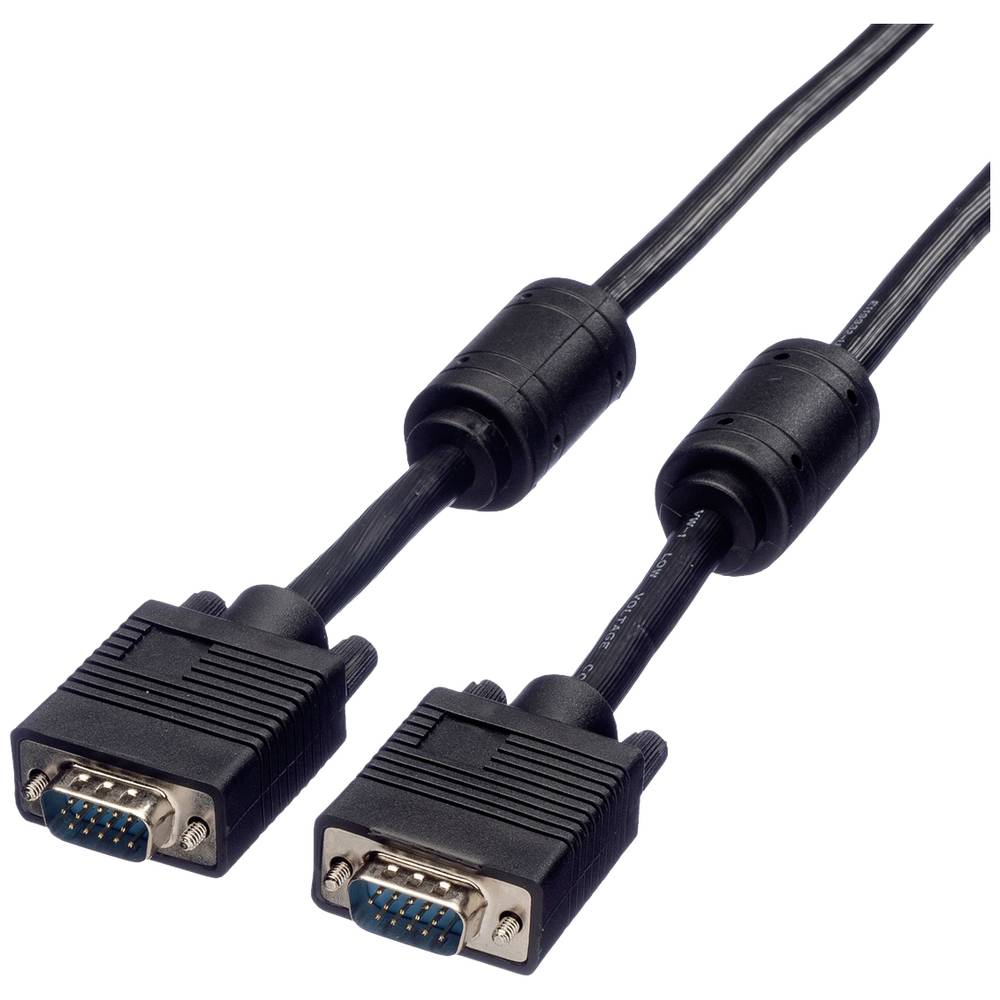 Roline VGA kabel VGA pólové Zástrčka, VGA pólové Zástrčka 6.00 m černá 11.04.5656 zablokovatelný VGA kabel