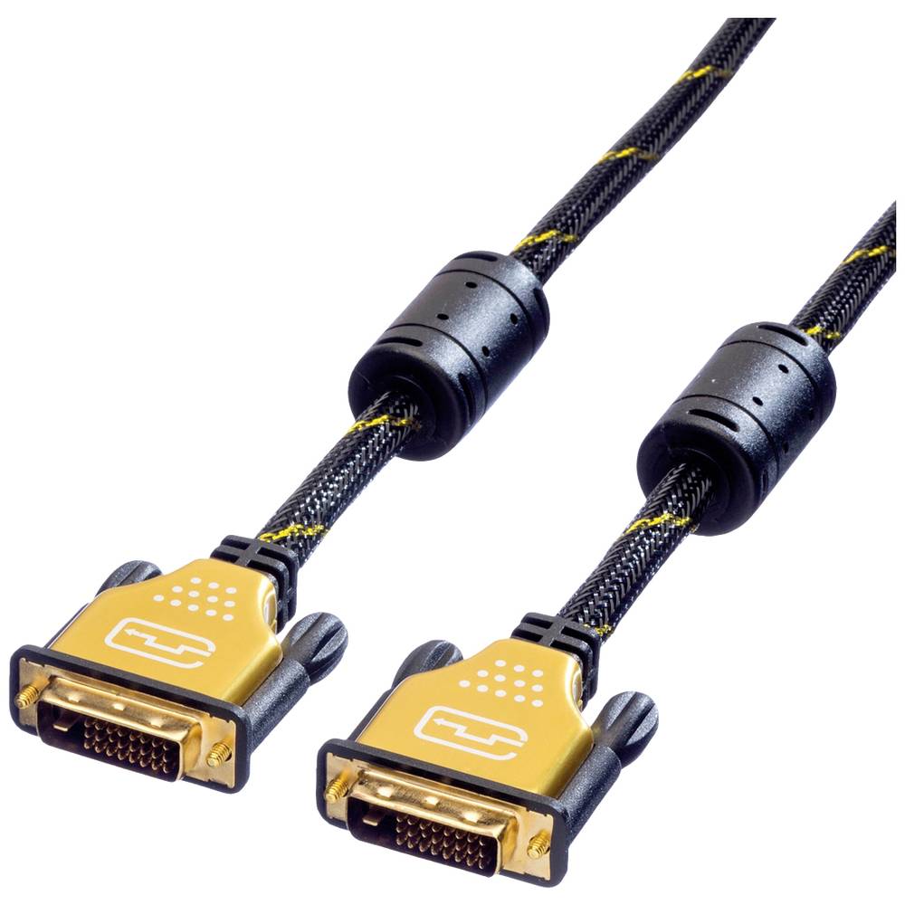 Roline DVI kabel DVI-D 24+1pol. Zástrčka, DVI-D 24+1pol. Zástrčka 2.00 m vícebarevná 11.04.5512 zablokovatelný DVI kabel