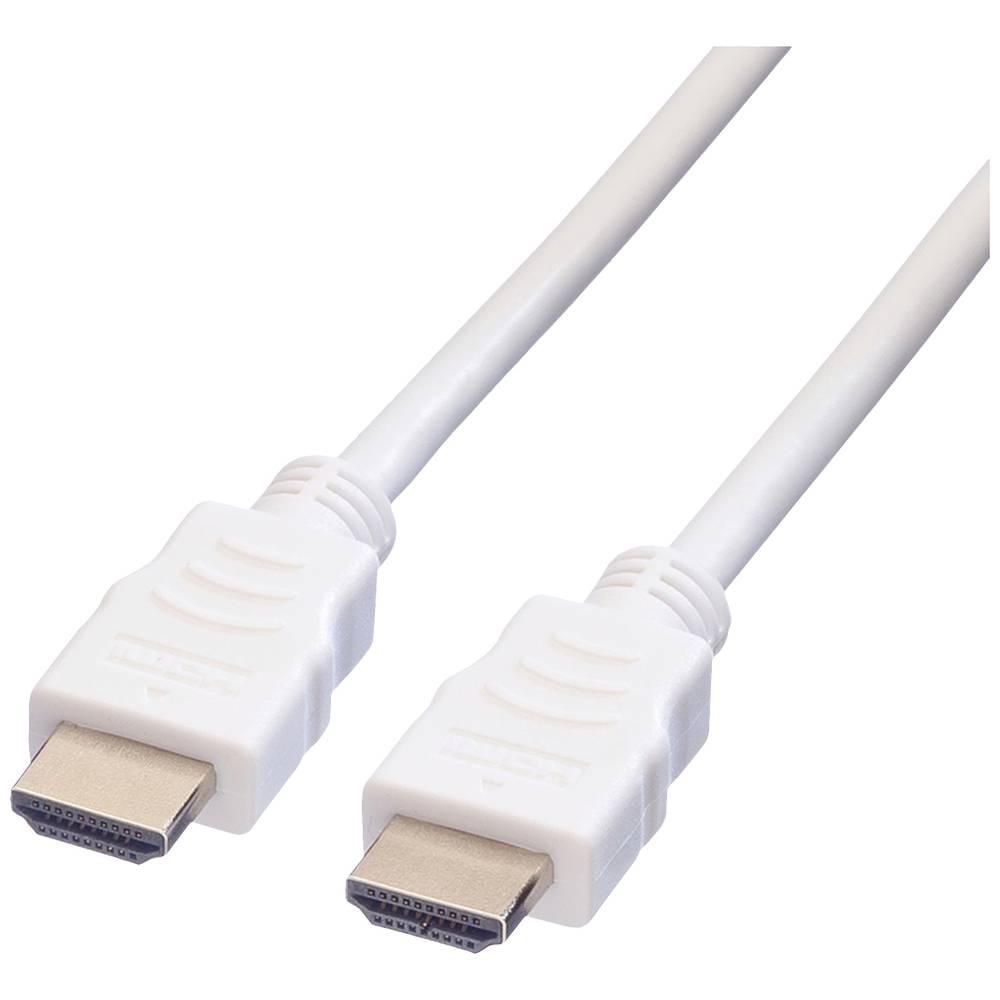 Value HDMI kabel Zástrčka HDMI-A, Zástrčka HDMI-A 1.00 m bílá 11.99.5701 High Speed HDMI s Ethernetem HDMI kabel