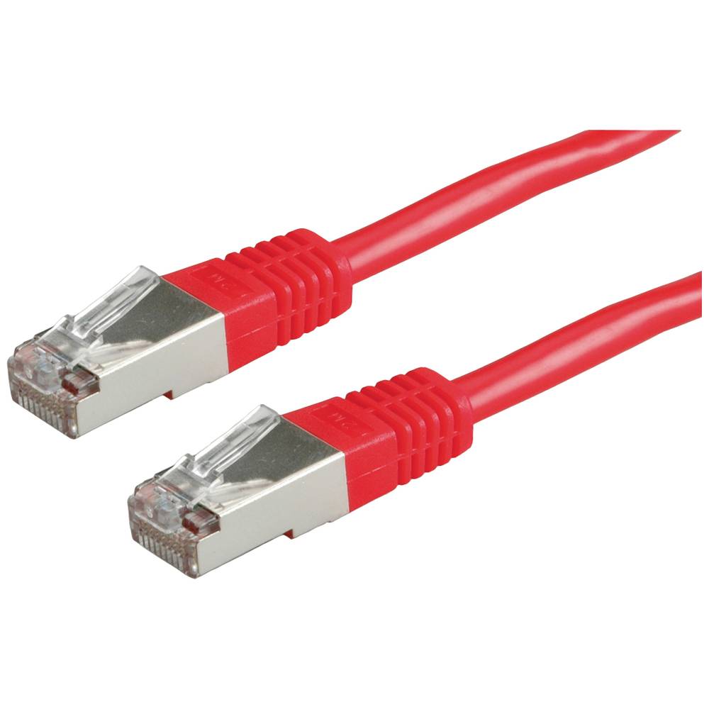 Roline 21.15.0351 RJ45 síťové kabely, propojovací kabely CAT 5e S/FTP 3.00 m červená (jasná) dvoužilový stíněný, pozlace