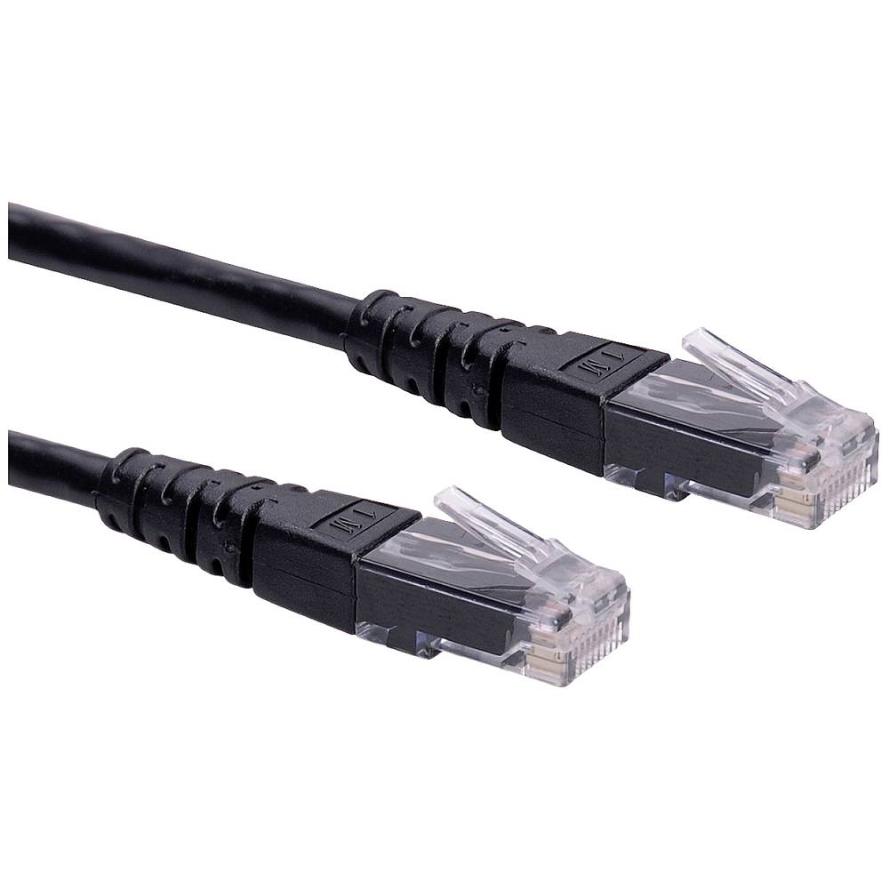 Roline 21.15.1525 RJ45 síťové kabely, propojovací kabely CAT 6 U/UTP 0.50 m černá nestíněný 1 ks