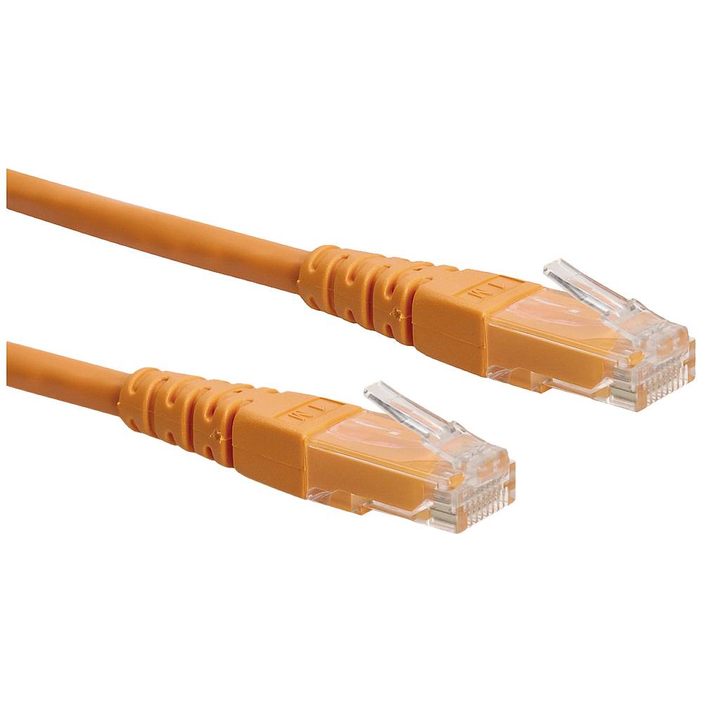 Roline 21.15.1527 RJ45 síťové kabely, propojovací kabely CAT 6 U/UTP 0.50 m oranžová nestíněný 1 ks