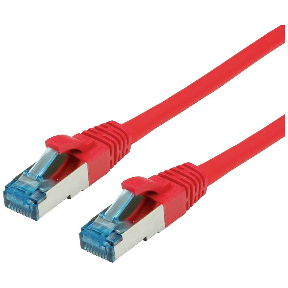 Value 21.99.1928 RJ45 síťové kabely, propojovací kabely CAT 6A S/FTP 15.00 m červená (jasná) dvoužilový stíněný, bez hal