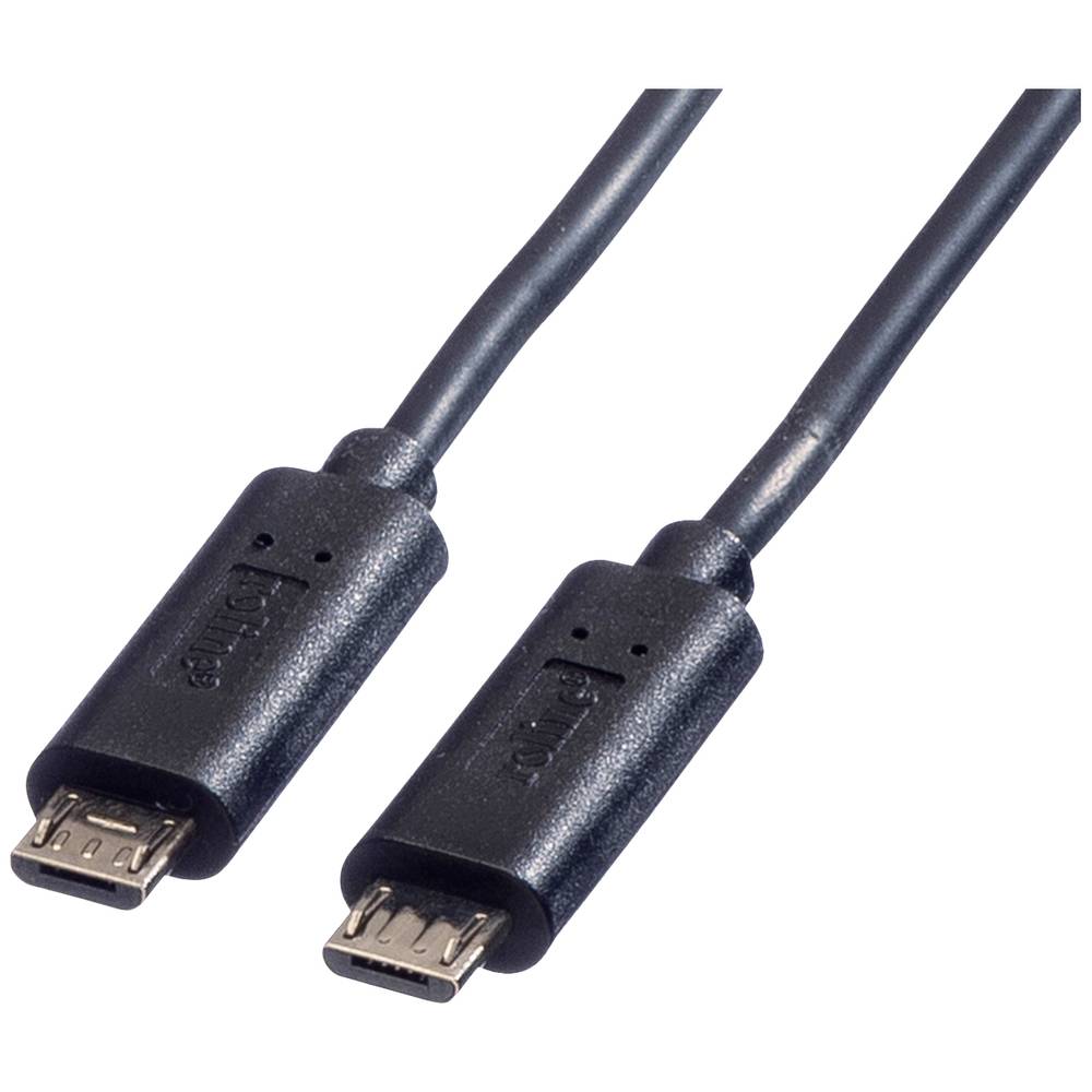 Roline USB kabel USB 2.0 USB Micro-B zástrčka 0.30 m černá stíněný 11.02.8307