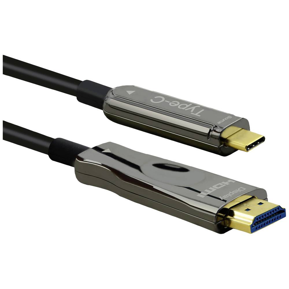Roline USB-C® / HDMI / optické vlákno kabelový adaptér USB-C ® zástrčka, Zástrčka HDMI-A 30.00 m černá 14.01.3474 Ultra