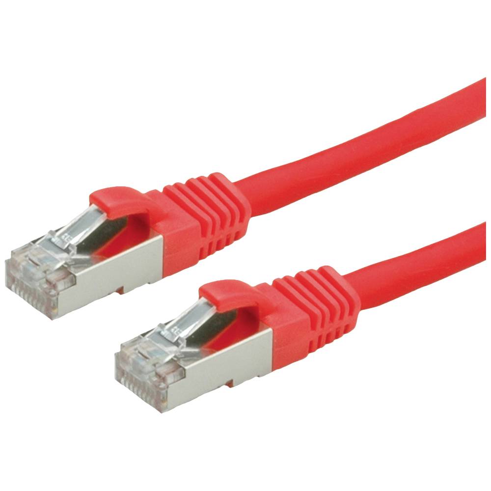 Value 21.99.1241 RJ45 síťové kabely, propojovací kabely CAT 6 S/FTP 2.00 m červená (jasná) dvoužilový stíněný, bez halog