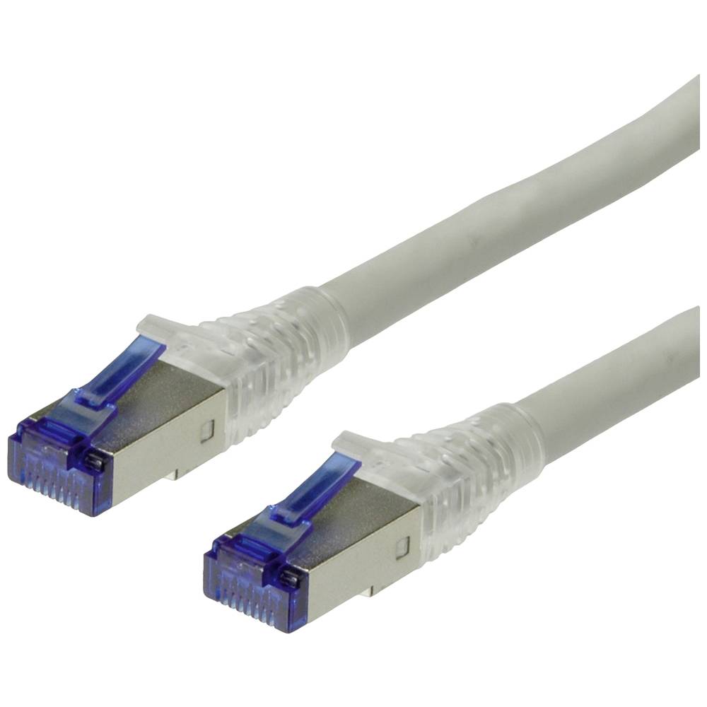 Roline 21.15.0877 RJ45 síťové kabely, propojovací kabely CAT 6A S/FTP 50.00 m šedá dvoužilový stíněný, bez halogenů, sam