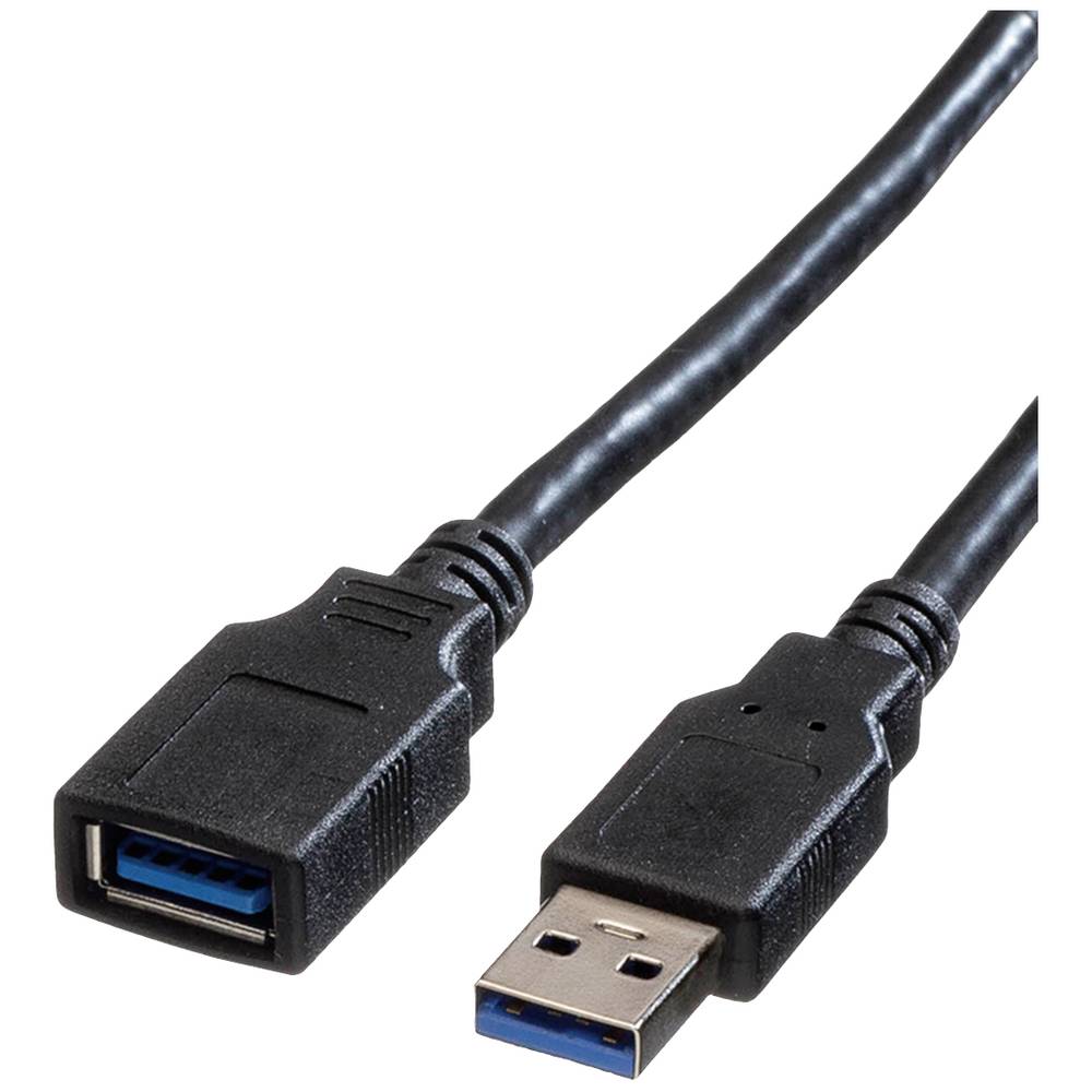 Roline USB kabel USB 3.2 Gen1 (USB 3.0 / USB 3.1 Gen1) USB-A zástrčka, USB-A zásuvka 1.80 m černá stíněný 11.02.8978