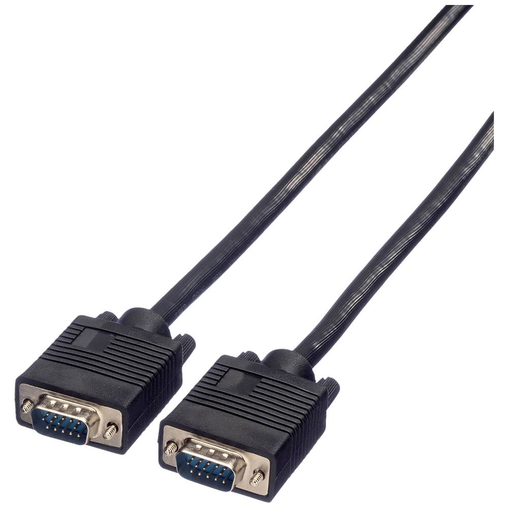 Roline VGA kabel VGA pólové Zástrčka, VGA pólové Zástrčka 2.00 m černá 11.04.5202 zablokovatelný VGA kabel