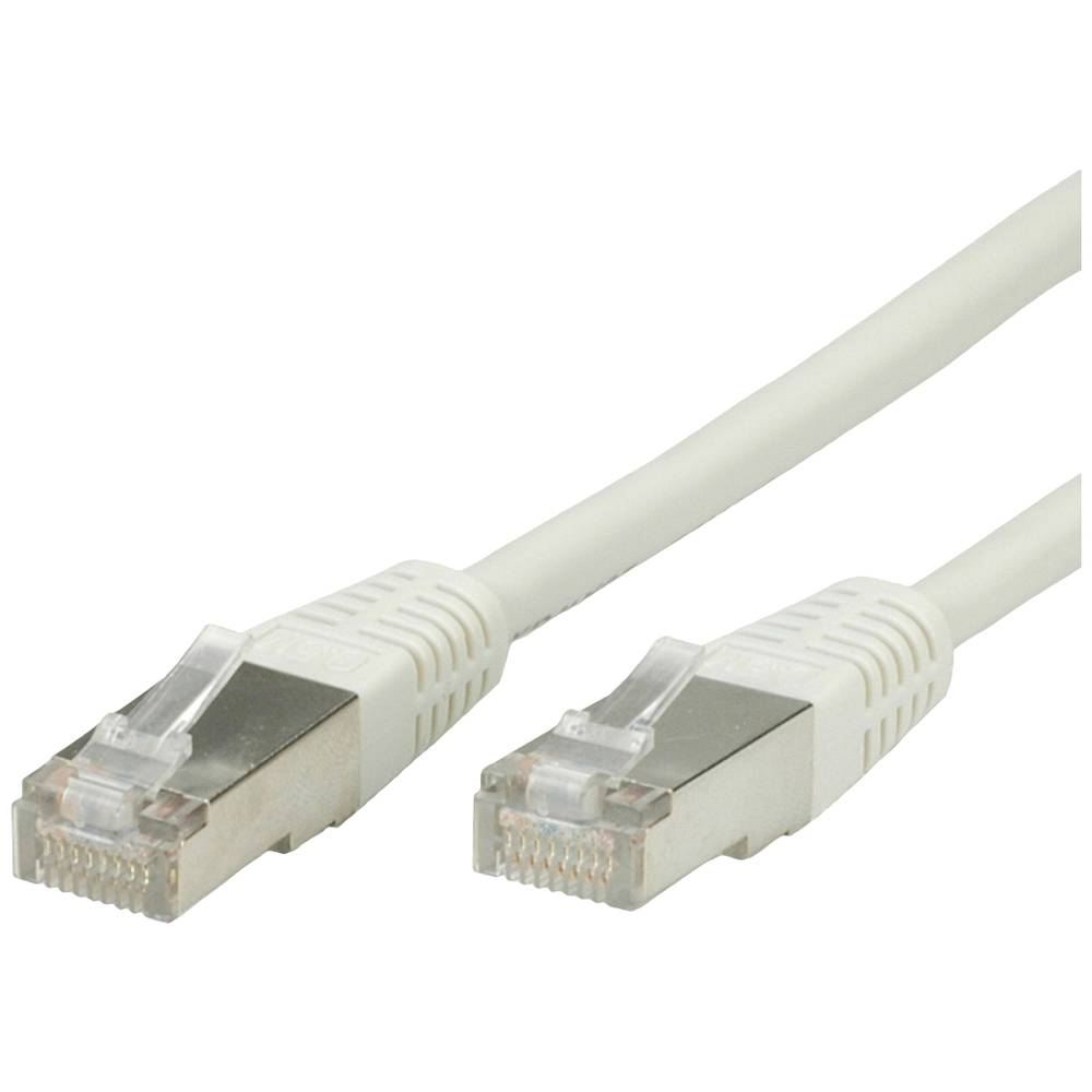 Value 21.99.0305 RJ45 síťové kabely, propojovací kabely CAT 5e S/FTP 5.00 m šedá dvoužilový stíněný, pozlacené kontakty