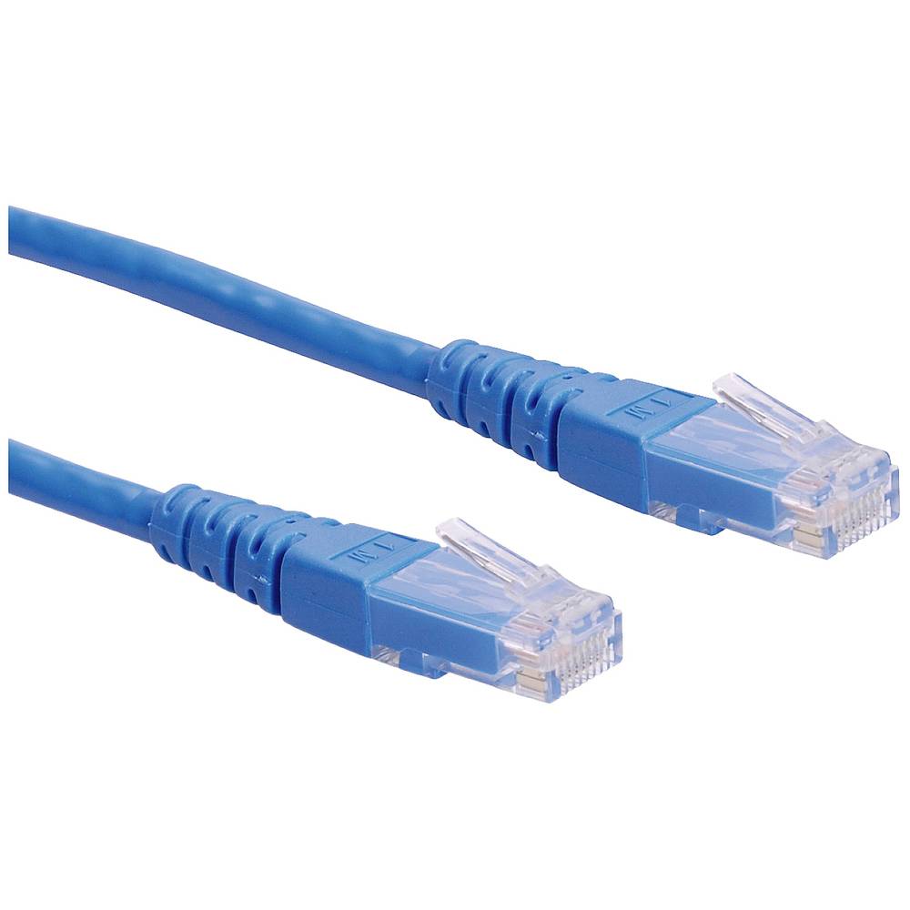 Roline 21.15.1524 RJ45 síťové kabely, propojovací kabely CAT 6 U/UTP 0.50 m modrá nestíněný 1 ks