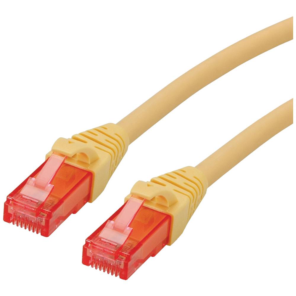 Roline 21.15.2520 RJ45 síťové kabely, propojovací kabely CAT 6 U/UTP 0.50 m žlutá nestíněný, bez halogenů, samozhášecí 1