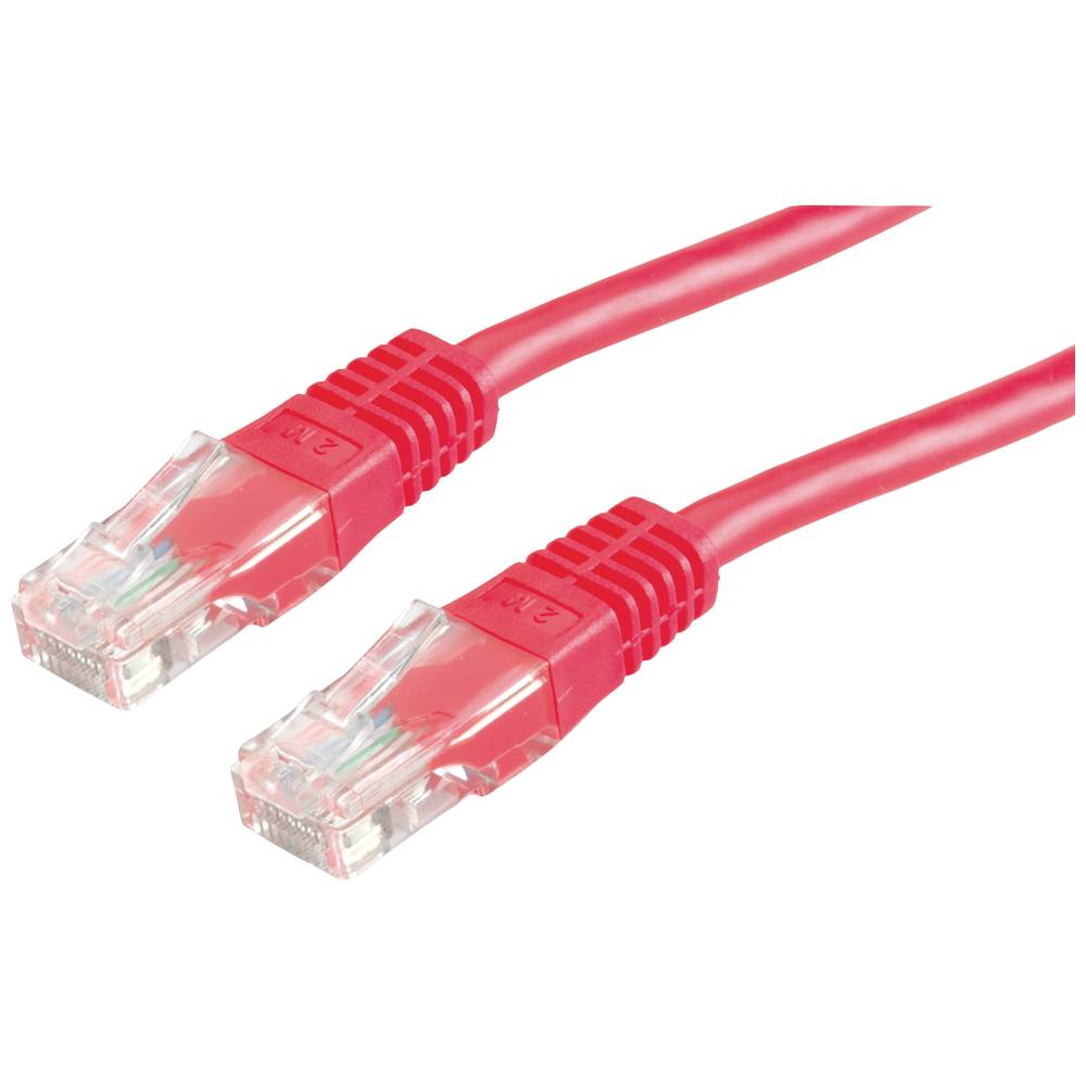 Value 21.99.1571 RJ45 síťové kabely, propojovací kabely CAT 6 U/UTP 7.00 m červená (jasná) nestíněný 1 ks