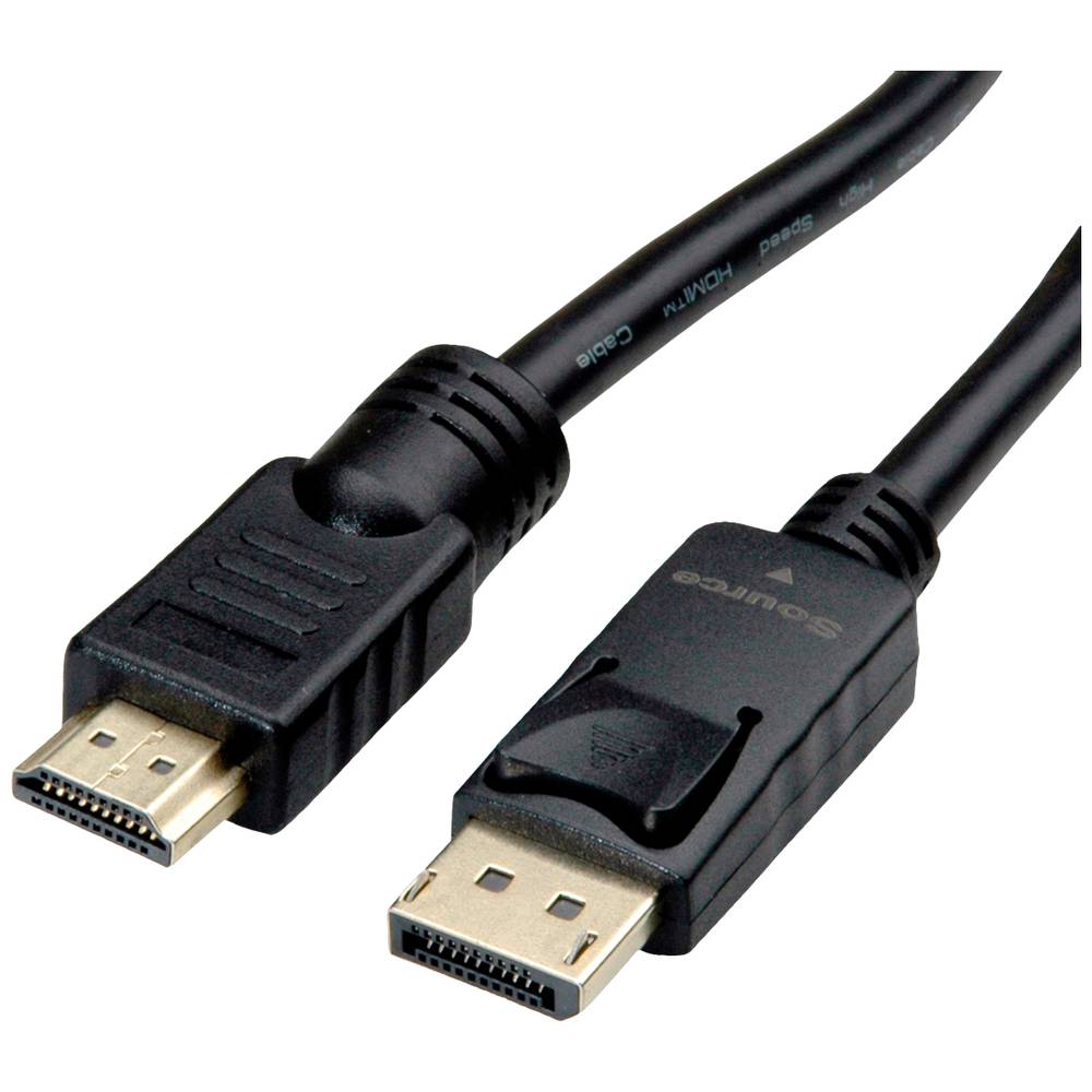 Roline DisplayPort kabel Konektor DisplayPort, Zástrčka HDMI-A 7.50 m černá 11.04.5776 stíněný Kabel DisplayPort