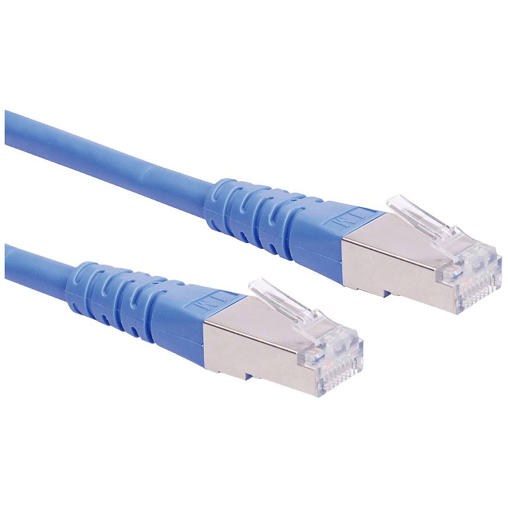 Roline 21.15.0827 RJ45 síťové kabely, propojovací kabely CAT 6 S/FTP 1.50 m modrá dvoužilový stíněný 1 ks