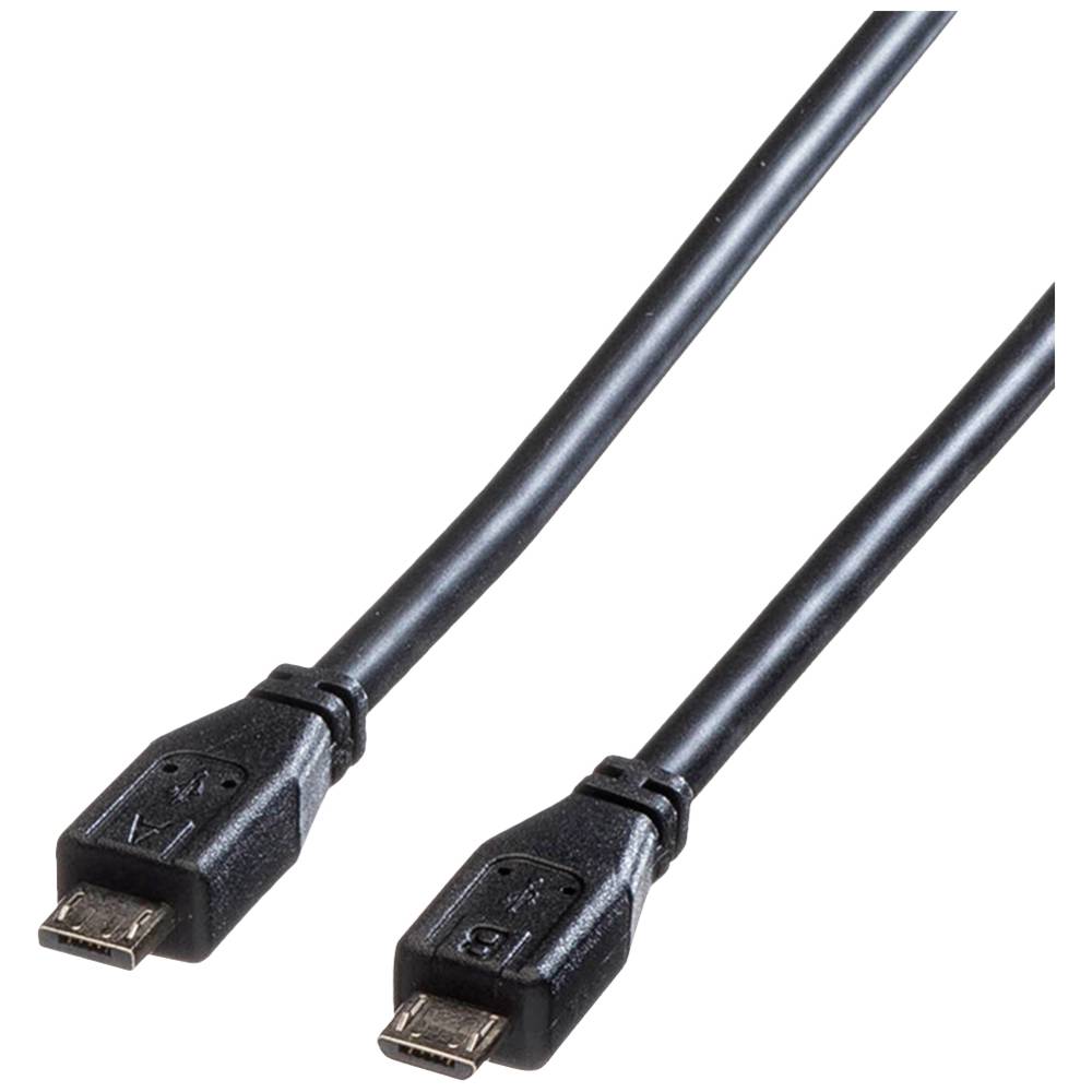 Roline USB kabel USB 2.0 USB Micro-A zástrčka, USB Micro-B zástrčka 1.80 m černá stíněný 11.02.8753