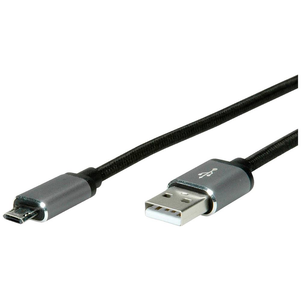 Roline USB kabel USB 2.0 USB-A zástrčka, USB Micro-B zástrčka 1.80 m černá stíněný 11.02.8771
