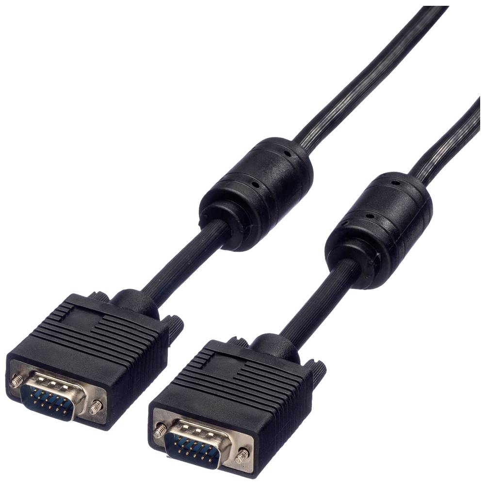 Roline VGA kabel VGA pólové Zástrčka, VGA pólové Zástrčka 3.00 m černá 11.04.5253 zablokovatelný VGA kabel