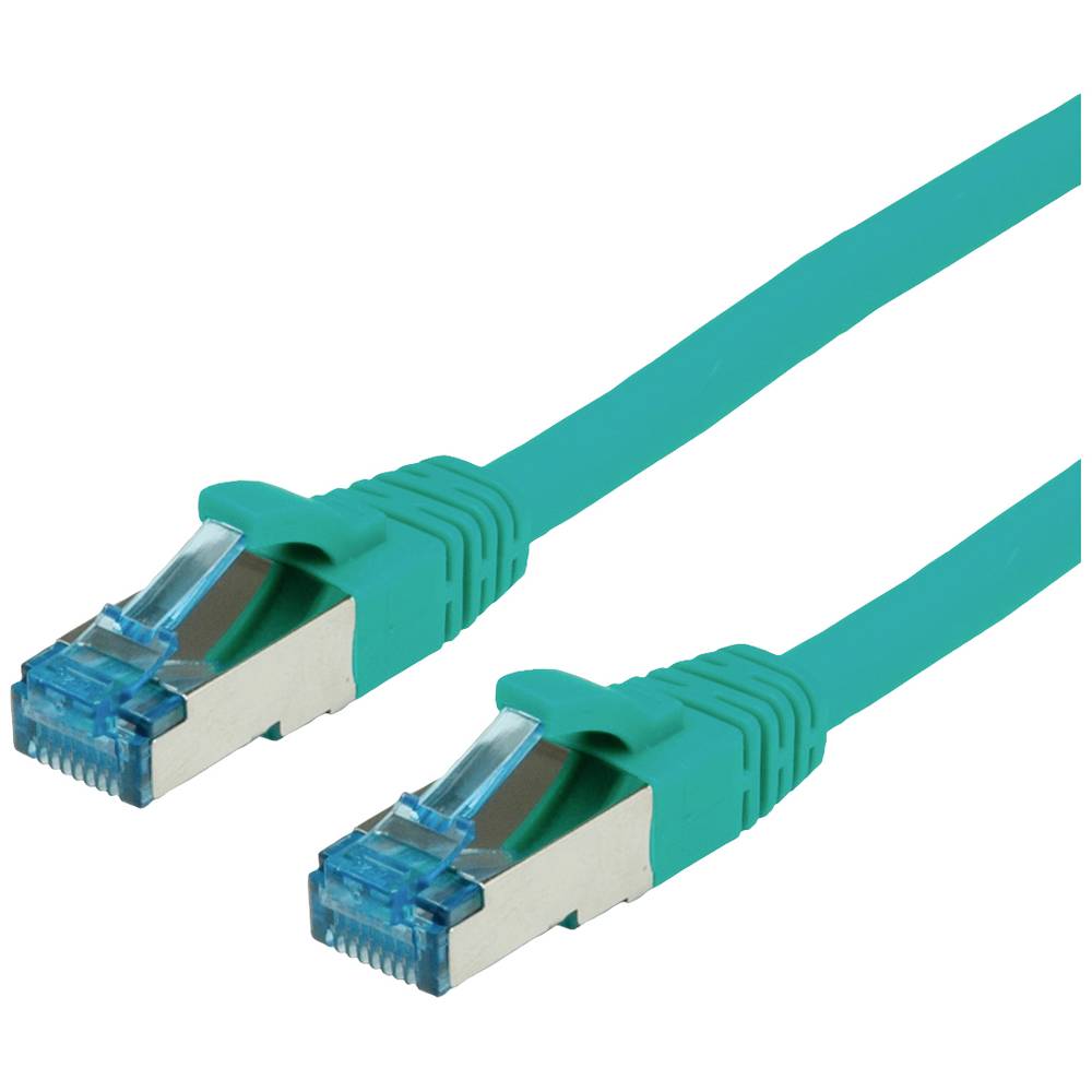 Value 21.99.1942 RJ45 síťové kabely, propojovací kabely CAT 6A S/FTP 2.00 m zelená dvoužilový stíněný, bez halogenů, sam