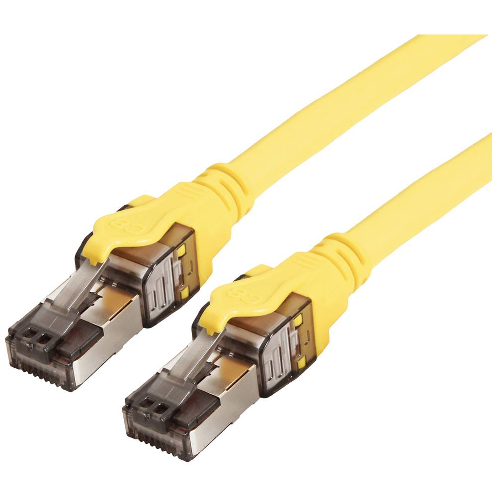 Roline 21.15.1862 RJ45 síťové kabely, propojovací kabely CAT 8.1 S/FTP 2.00 m žlutá dvoužilový stíněný, bez halogenů, sa