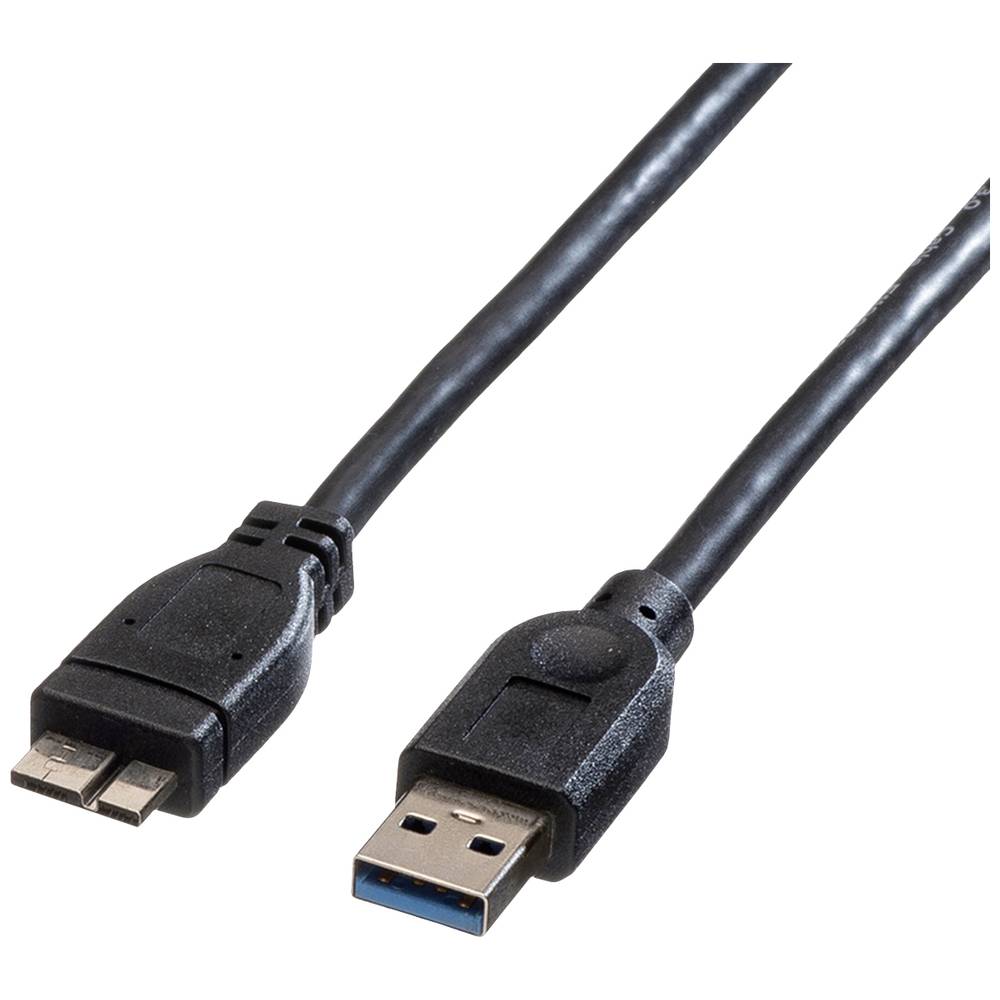 Roline USB kabel USB 3.2 Gen1 (USB 3.0 / USB 3.1 Gen1) USB-A zástrčka, USB Micro-B zástrčka 0.15 m černá stíněný 11.02.8