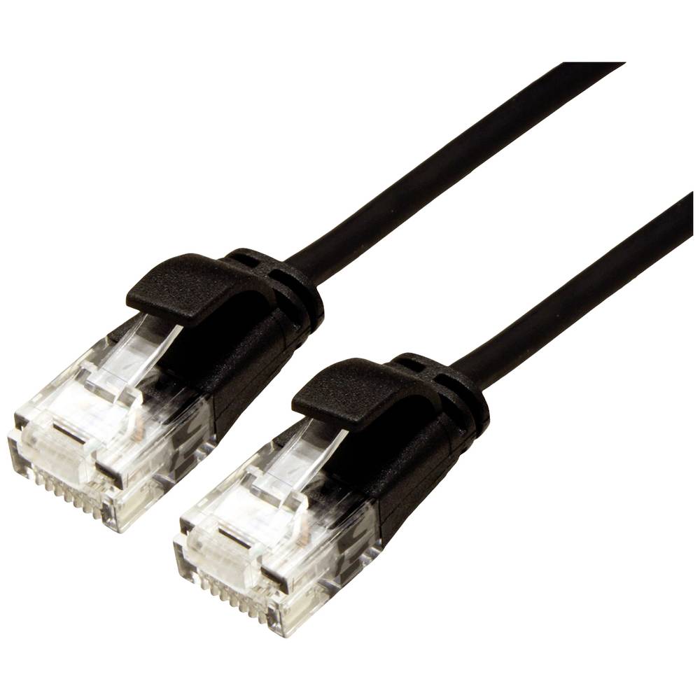 Roline 21.15.3954 RJ45 síťové kabely, propojovací kabely CAT 6A U/UTP 1.50 m černá nestíněný, bez halogenů, samozhášecí