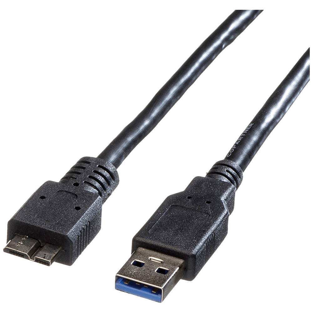 Roline USB kabel USB 3.2 Gen1 (USB 3.0 / USB 3.1 Gen1) USB-A zástrčka, USB Micro-B zástrčka 3.00 m černá stíněný 11.02.8