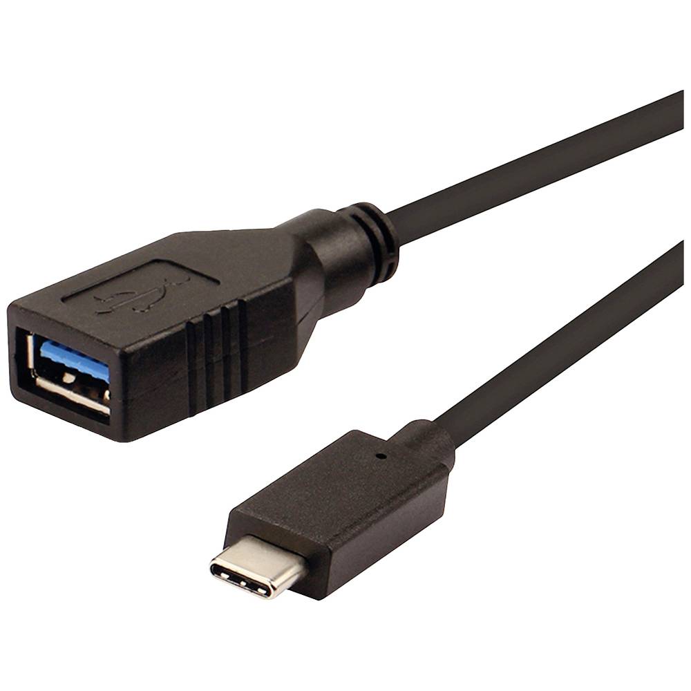 Roline USB kabel USB 3.2 Gen1 (USB 3.0 / USB 3.1 Gen1) USB-C ® zástrčka, USB-A zásuvka 0.15 m černá 11.02.9030