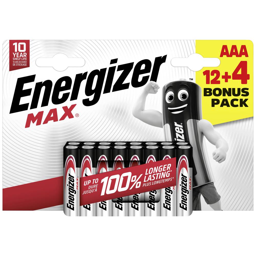 Energizer Max mikrotužková baterie AAA alkalicko-manganová 1.5 V 16 ks