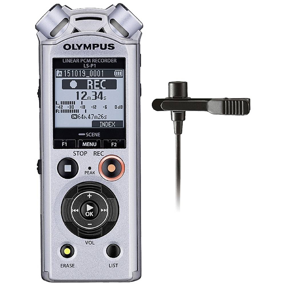 Olympus LS-P1 Lavalier Kit digitální diktafon Maximální čas nahrávání 123 h stříbrná