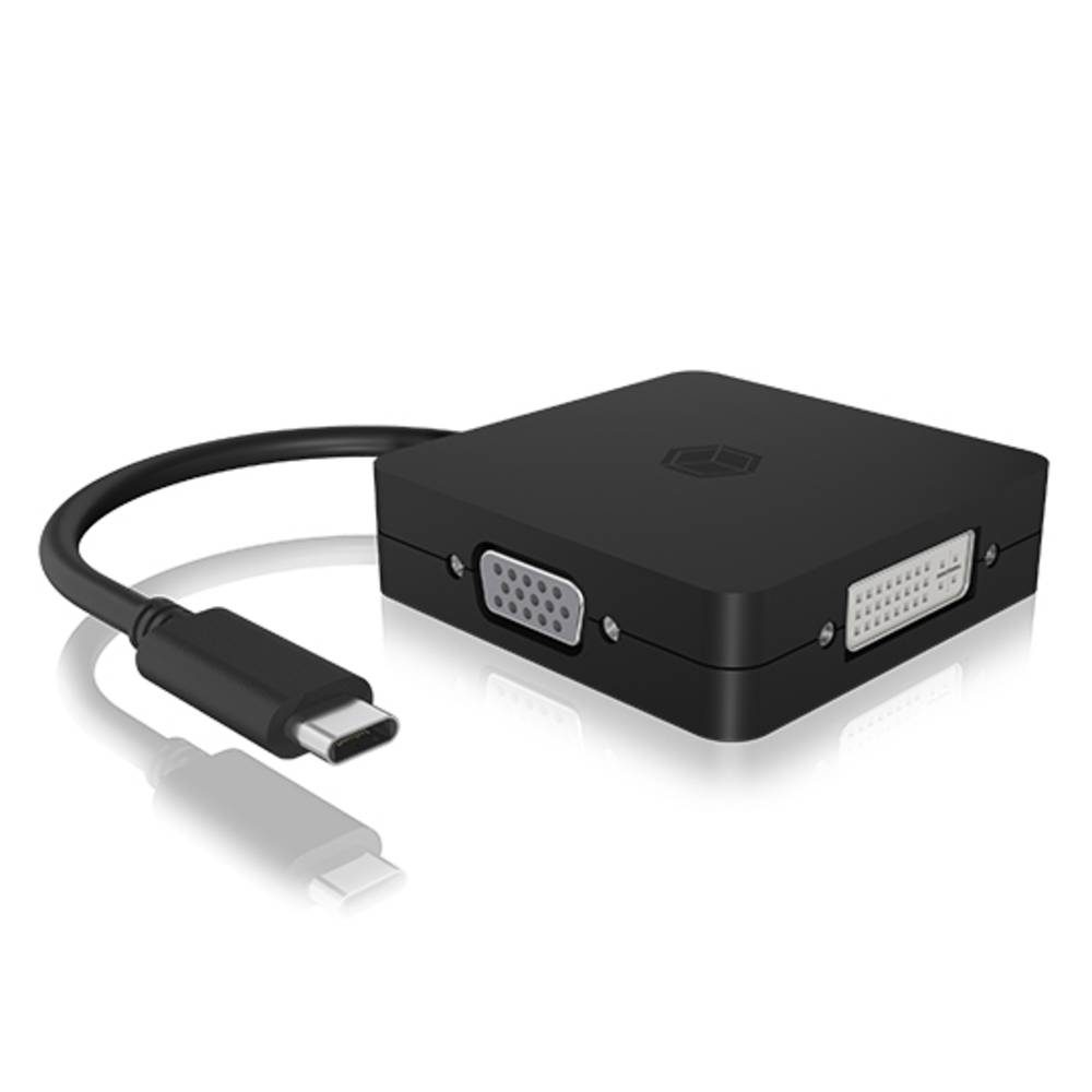 ICY BOX USB-C® adaptér [1x USB-C® - 4x DisplayPort, HDMI®, DVI, VGA] IB-DK1104-C, 4-in-1 Type-C® zu HDMI® oder DisplayPo