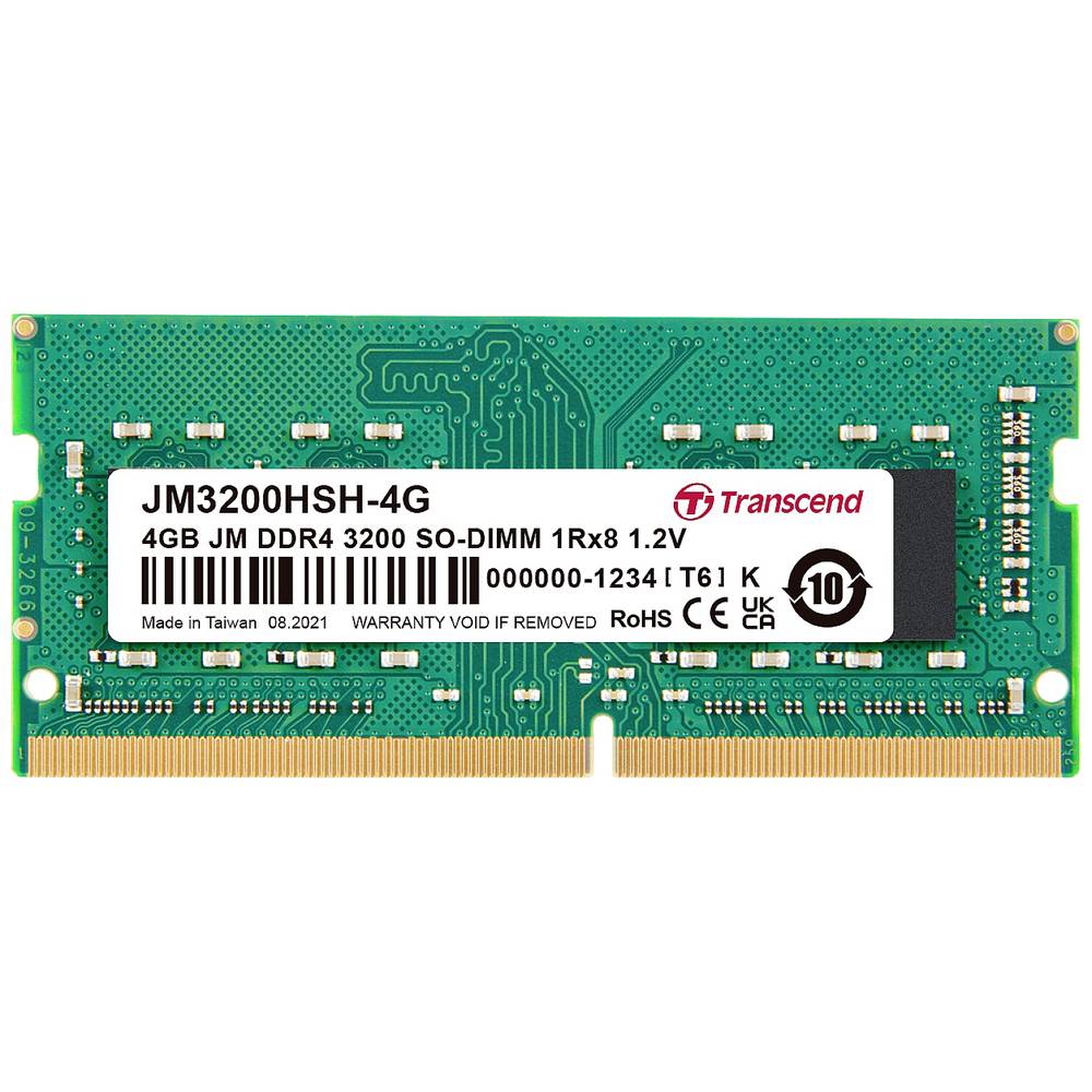 Transcend JetRAM RAM modul pro notebooky DDR4 4 GB 1 x 4 GB Bez ECC 3200 MHz 260pin SO-DIMM CL22 JM3200HSH-4G